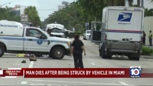 Man struck and killed by USPS truck in Miami, prompting police investigation