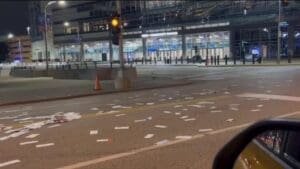 Dozens of pieces of mail scattered in street Tuesday in downtown St. Louis