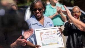 North Baltimore court celebrates its mail carrier for saving one of the neighbors