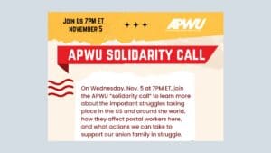 APWU - President Dimondstein Hosting ‘Solidarity Call’ on November 5 for Union Family in Struggle