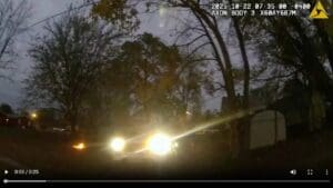 Body cam video of mail burning in mail carrier's yard