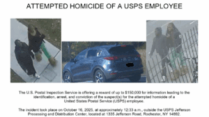USPS releases photos of suspects, stolen vehicle allegedly involved in shooting of Henrietta postal employee