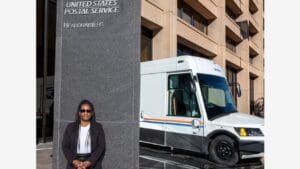 This employee takes pride in supporting USPS sustainability goals