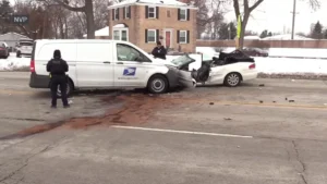 Woman dies after crash with Postal Service truck in Chicago suburb