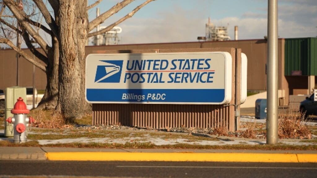 Mail exposed to snow and rain at Billings post office
