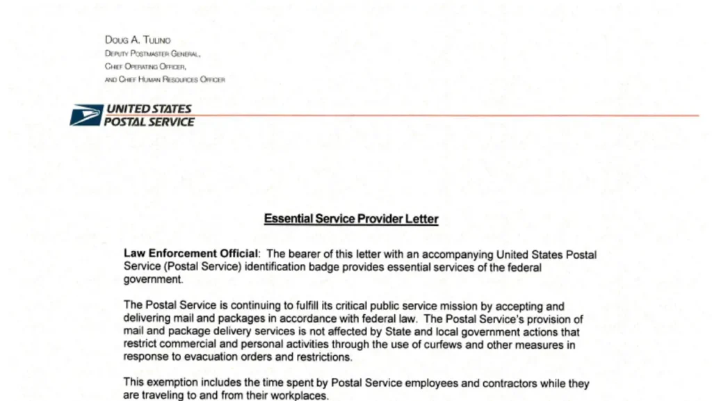 US Postal Service sent essential services letter to employees. Here's what to know