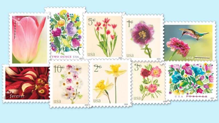 Spring Mail Stamp Floral stamps are a USPS tradition - Postaltimes