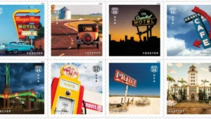 USPS will release Route 66 Forever stamps soon. See the colorful set