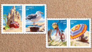 These stamps take you to the beach