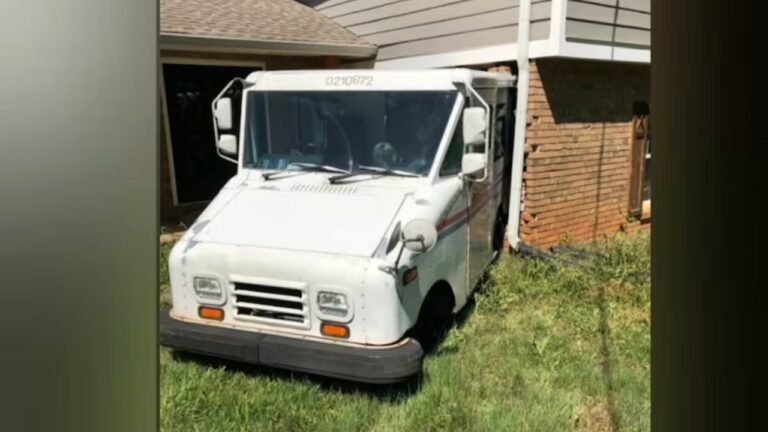 USPS worker stops for porta-potty; runaway mail truck crashes into DeKalb home