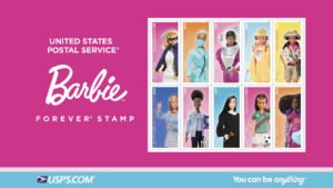 Watch a video about Barbie - New stamps celebrate 10 career designs