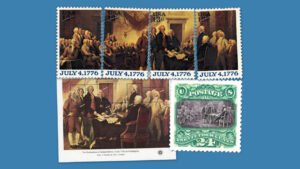 This historical image has appeared on three stamp issuances