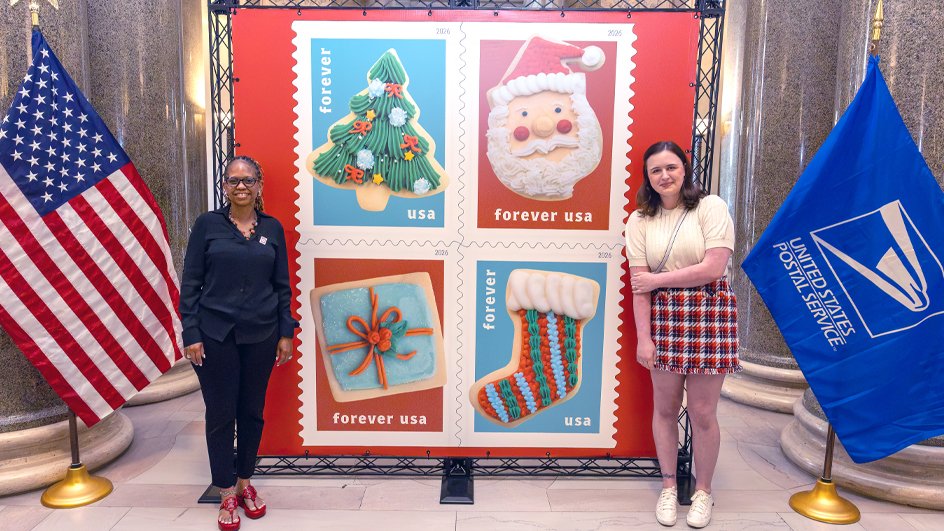 USPS releases its Christmas Cookies stamps — along with a few tasty bites