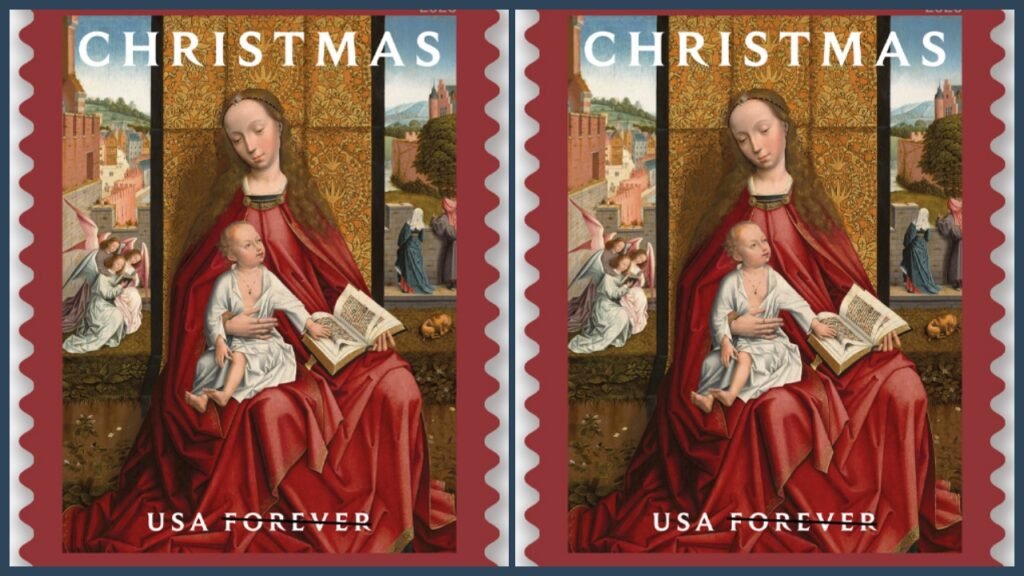 A new Christmas Madonna and Child stamp is now available From USPS