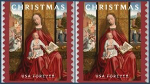 A new Christmas Madonna and Child stamp is now available From USPS